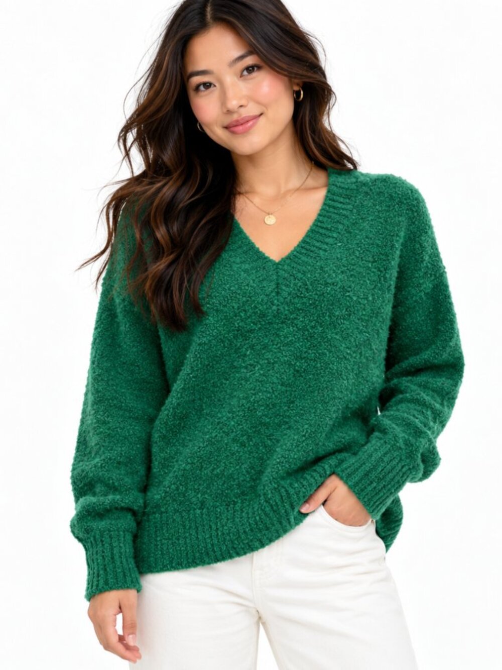 Aerie Green v Neck Pullover Sweater. XXS OVERSIZED NWT